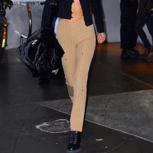 I AM GIA Dominique Pinstripe Pants Tan